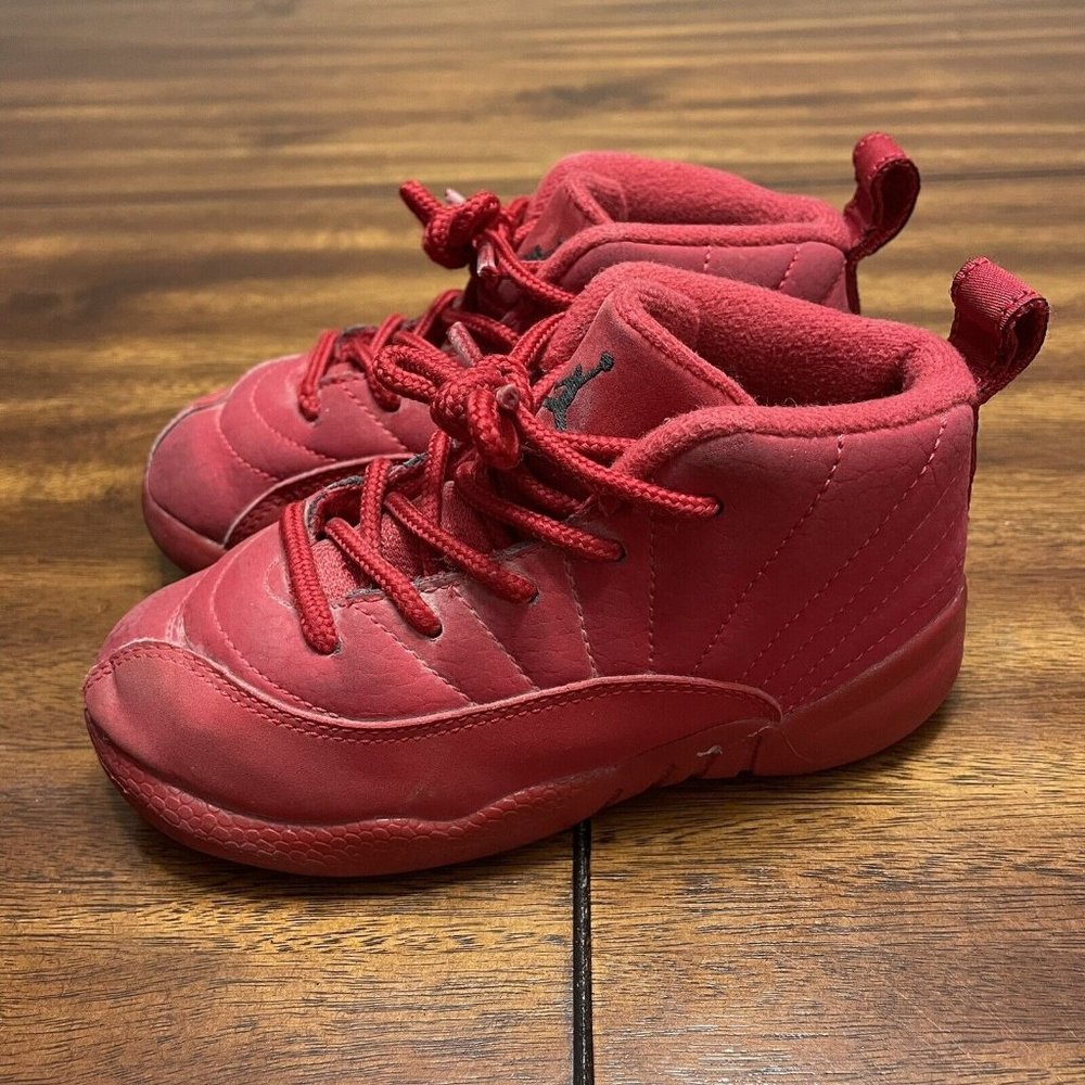 Nike Jordan 12 Retro TD XII AJ12 Bulls Toro Red Toddler Size 9C 850000-601 ~2018